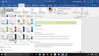 How to Apply Document Themes  Word 2016 tutorial [upl. by Iago737]