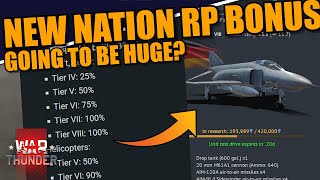 War Thunder  The NEW NATION RP BONUS is PRETTY BIG 2x RP [upl. by Ajan]