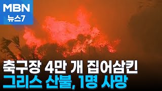 축구장 4만 개 면적 태운 그리스 산불로 1명 사망…양동이 동원 진화 진땀 MBN 뉴스7 [upl. by Ophelia]