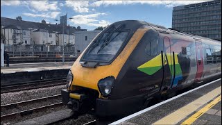 🌈 Crosscountry Trains Pride Liveried Voyager leads an 8 car train out of Plymouth Station  091024 [upl. by Dorian]