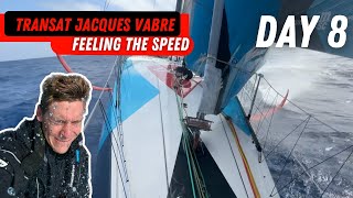 Feeling the speed  Day 8  Transat Jacques Vabre [upl. by Ettesil]