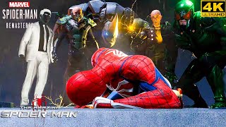 SpiderMan vs all bosses Sinister Six Villains Marvels SpiderMan Remastered 4K 60FPS [upl. by Anawt551]