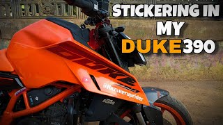 Stickering In My Duke 390  Photoshoot with Duke 390 motovloging razveeruprider [upl. by Hsac]