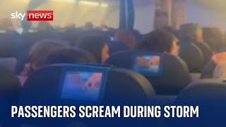 Passengers scream and cry as flight battered by powerful storm [upl. by Pirozzo]