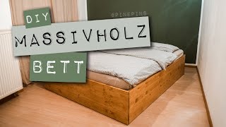 DIY Bett aus Massivholzbett selbst bauen houselife [upl. by Mosora]