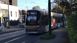 STIB Tram 25 Trajet complet Rogier vers Boondael Gare dans un T3000 3061 [upl. by Leirum]