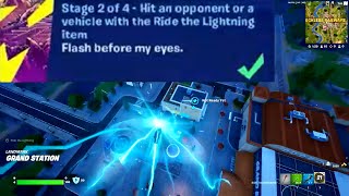 Hit an opponent or vehicle with the Ride the Lightning item Fortnite [upl. by Supat]