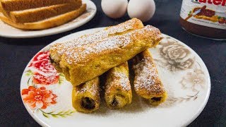 Nutella French Toast Rolls  KookingK Karachi ki Cooking [upl. by Amorita]