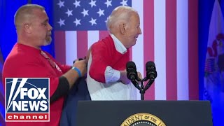 Biden struggles with a Tshirt [upl. by Lisabet]