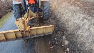 How To Easily Clean Out Road Side Ditches Rear Angle Blade and Tractor [upl. by Ienttirb]