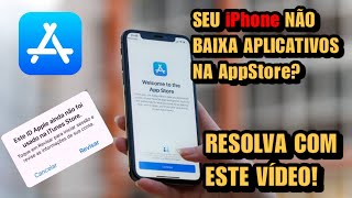 iPhone não Baixa Aplicativos ESTE ID Apple AINDA NÃO FOI USADO NA iTunes Store RESOLVA AGORA [upl. by Annelise]