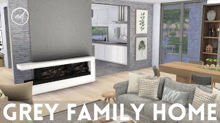 GREY COLORED FAMILY HOME  Sims 4  CC SPEED BUILD  CC List [upl. by Alim49]