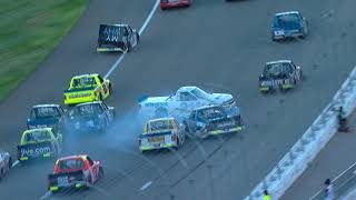 Playoff drivers Sauter Grala Cindric involved in restart crash [upl. by Kaitlyn689]