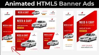 I will design attractive animated HTML5 banner ads  Web Banner Ads Ads From Scratch Google ads [upl. by Housen]