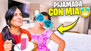 PIJAMADA con MIA y Reacción de mi Mamá al Cake OSO 😅 Sandra Cires Vlog [upl. by Talmud]