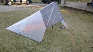 Pitching a Flat Tarp In the Half Pyramid  Storm Mode [upl. by Chaddie333]