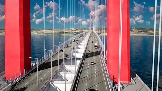 The worlds longest suspension bridge was built in Turkey [upl. by Ellegna]