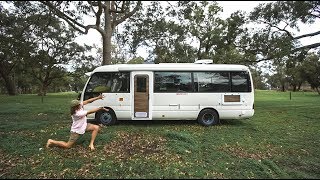 MY NEW HOME TOUR TOYOTA COASTER MOTORHOME [upl. by Iztim]