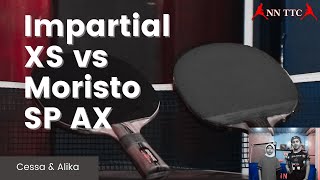 Review Moristo SP AX vs Impartial XS with Nico Alika amp Cessa Pingpong​​​ Tabletennis [upl. by Lanti]