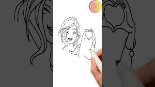 Coloring Barbie for Toddlers  StepbyStep Drawing Tutorial with Crayons [upl. by Anyahs]