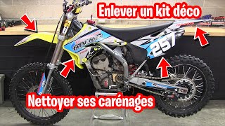 TUTO Comment enlever un kit décoNettoyer ses carénages  DirtBikeMotocross [upl. by Minier]