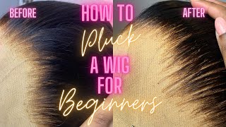 How To Pluck A Frontal Wig For Beginners Ft SHINING GIRL HAIR [upl. by Capello]