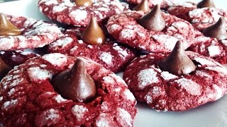 Galletas Red Velvet con Kisses  Crinkle Cookies [upl. by Shawn]