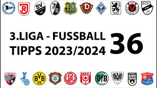 FussballTipps 3Liga  36Spieltag  Saison 20232024 [upl. by Tillion886]