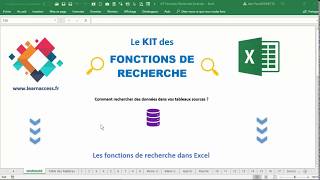 TELECHARGER le KIT des Fonctions de Recherche dans Excel [upl. by De Witt]