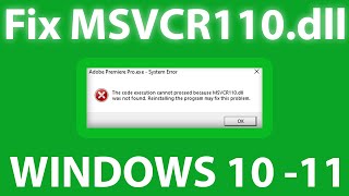 Fix MSVCR110dll Error Reinstalling Program amp Troubleshooting Tips  msvcr100dll missing [upl. by Shear]