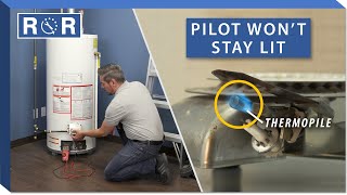 Water Heater Troubleshooting  Pilot Wont Stay Lit  Repair and Replace [upl. by Medea17]