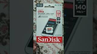 Sandisk Memory Card of 128 GB  Unboxing 😍👌👍 unboxing youtubeshorts review sandisk trending [upl. by Liba]