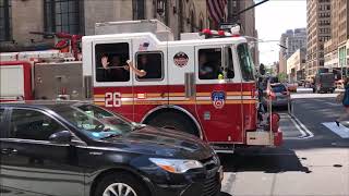 FDNY ENGINE 26 MEMBER GIVE ME THEMAJESTIRIUM1 A SHOUTOUT WHILE GOING BACK TO QUARTERS MANHATTAN [upl. by Som]