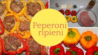 Peperoni Ripieni di Carne AL FORNO Ricetta Light [upl. by Kenwee]