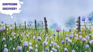 A Surprising Discovery For Painting Foreground Flowers In Watercolour [upl. by Blandina113]