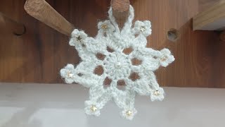 I Made the Easiest Crochet Snowflakes crochet lovers😍 [upl. by Sedicla873]