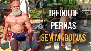 Treino Livre de Perna SEM MÁQUINAS na Academia Caseira  TREINO EM CASA [upl. by Jacqueline290]