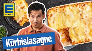 Vegetarische Kürbislasagne  Lasagne Rezept mit Kartoffeln [upl. by Gebhardt]