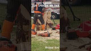 Chainsaw Carving Demo by Josh Landry at the 2024 Spencer MA Fair SpencerFair2024 BrooksideFarm [upl. by Cima952]