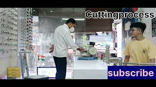 Live Fitting देखिए 👁✂️  How to Fit Spectacles glasses  cuttingmachine [upl. by Ainek]