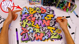 How To Draw Graffiti Letters Tutorial Basic Straight Piece [upl. by Nolubez]