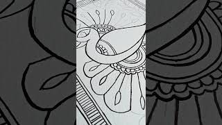 Madhubani painting peacock shorts ytshorts mithila bihar indianart artdrawing painting [upl. by Evanne]