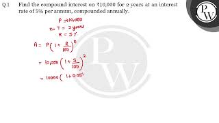 Find the compound interest on ₹ 10000 for 2 years at an interest rate of 5  per annum compoun [upl. by Eugenia]