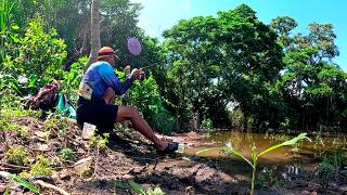 Pesca Y Cocina con anzuelo y lombrices recorriendo el rio [upl. by Cicero]