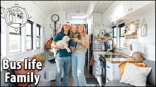 Their luxury RV is an old bus converted into a tiny home [upl. by Eelrehpotsirhc]