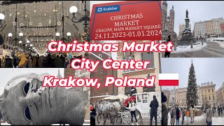 Christmas Market 2023 City Center Krakow Poland [upl. by New]