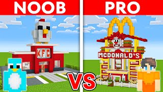 NOOB vs PRO MCDONALDS vs KFC House Build Challenge in Minecraft [upl. by Hairaza]