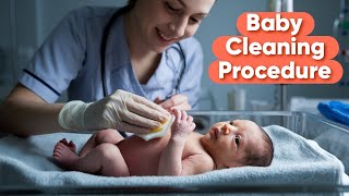 NEWBORN BABY CLEANING PROCEDURE  BABY BATH [upl. by Nana]