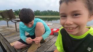 Back To Back Fish  Hand Lining Kids catching fish after fish Chain O Lakes Turner Lake IL [upl. by Macintosh]