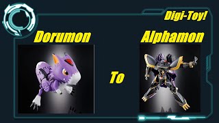 Digimon Toys Dorumon Digivolution to Alphamon [upl. by Aenitsirhc]